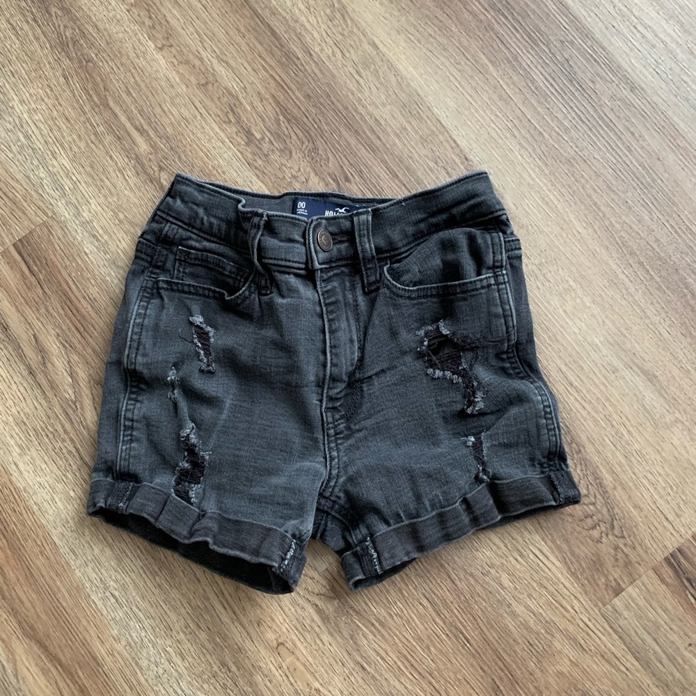 GUC Hollister Distressed Black Jean Shorts